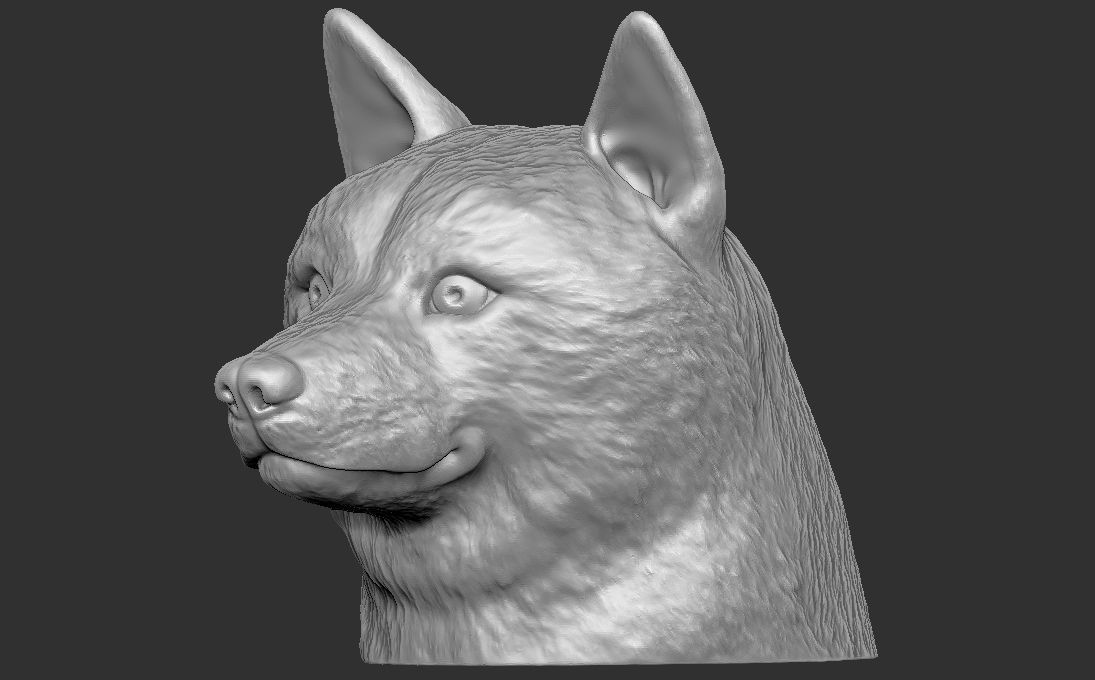 Shiba Inu head for 3D printing 3D print model_5