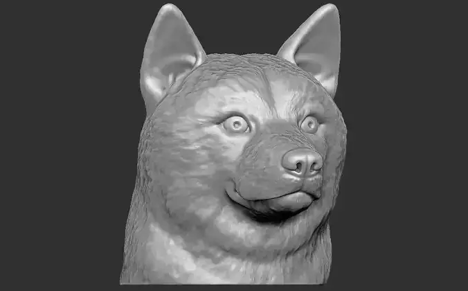Shiba Inu head for 3D printing 3D print model