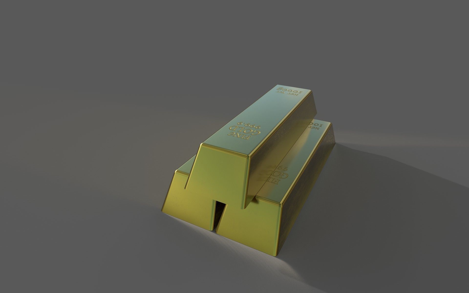 Gold Bars 3D model_3