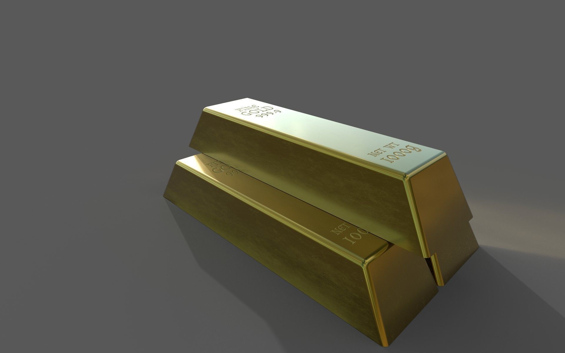 Gold Bars 3D model_2