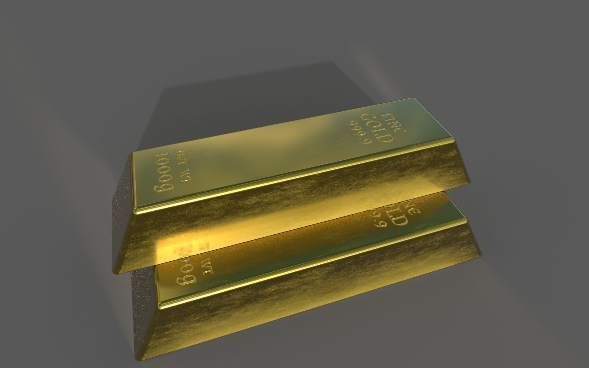 Gold Bars 3D model_4