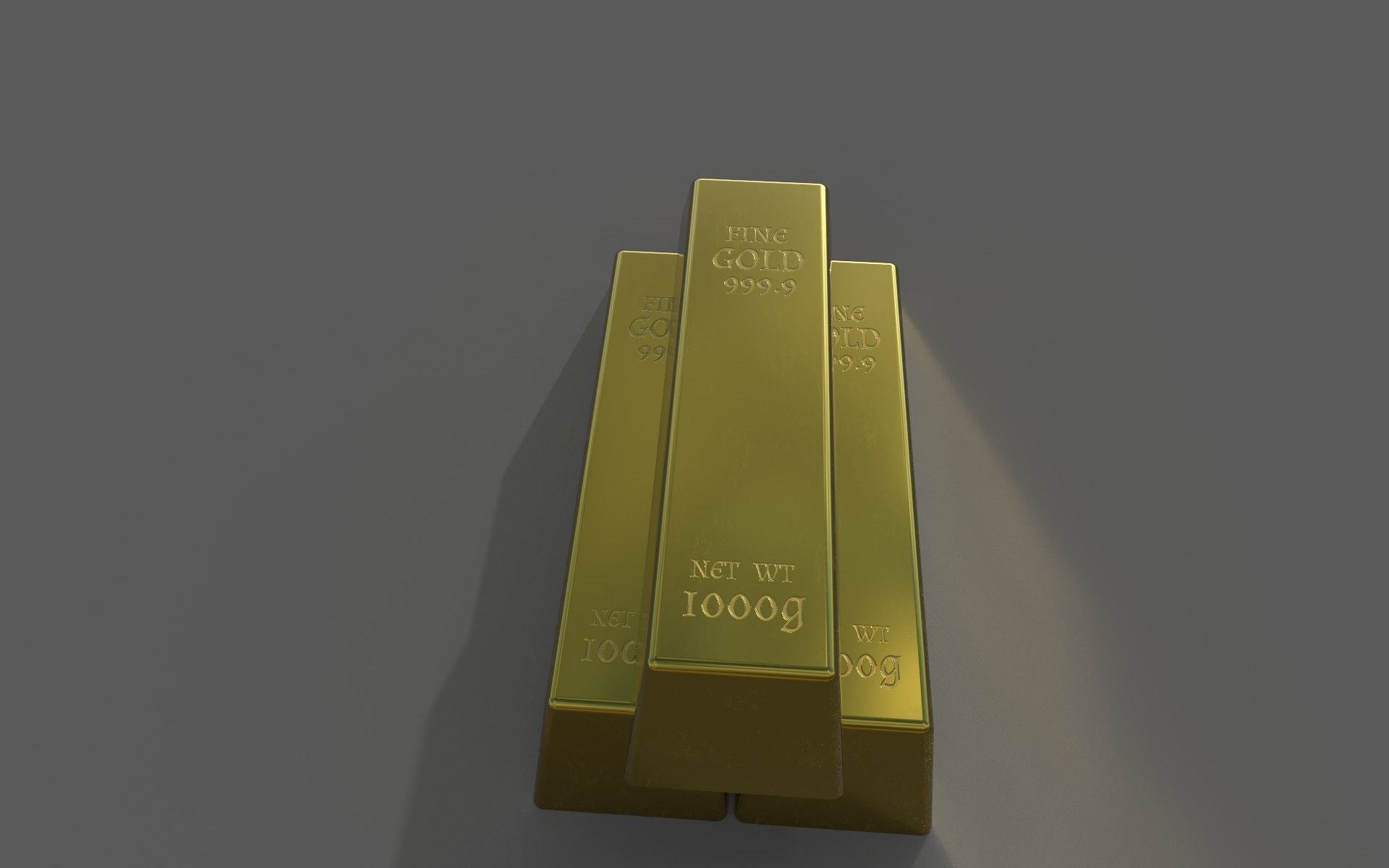 Gold Bars 3D model_1