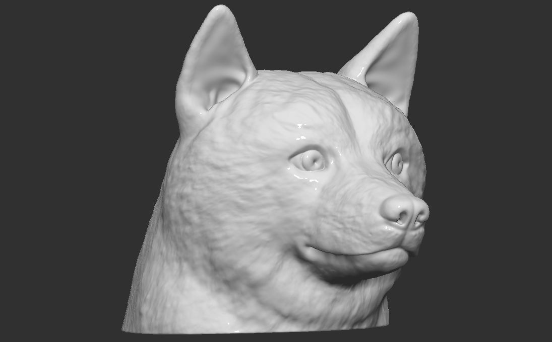 Doge meme Shiba Inu head for 3D printing 3D print model_12