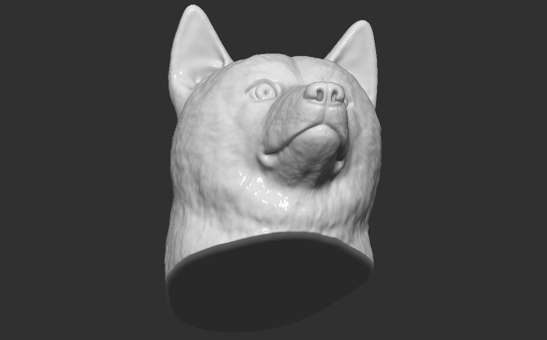 Doge meme Shiba Inu head for 3D printing 3D print model_20