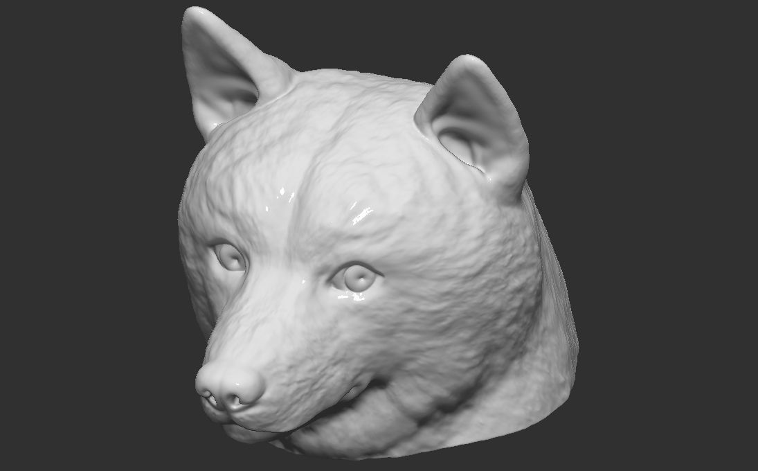 Doge meme Shiba Inu head for 3D printing 3D print model_17