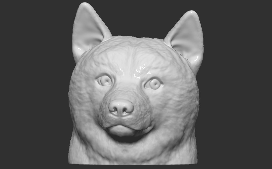 Doge meme Shiba Inu head for 3D printing 3D print model_15