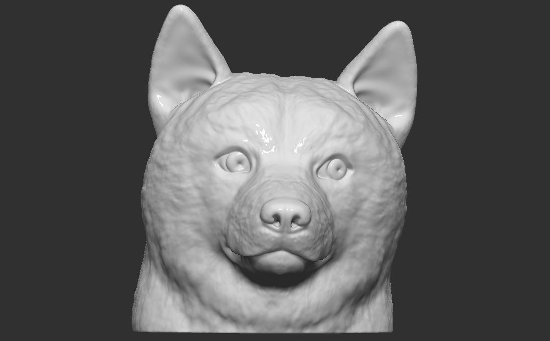 Doge meme Shiba Inu head for 3D printing 3D print model_14