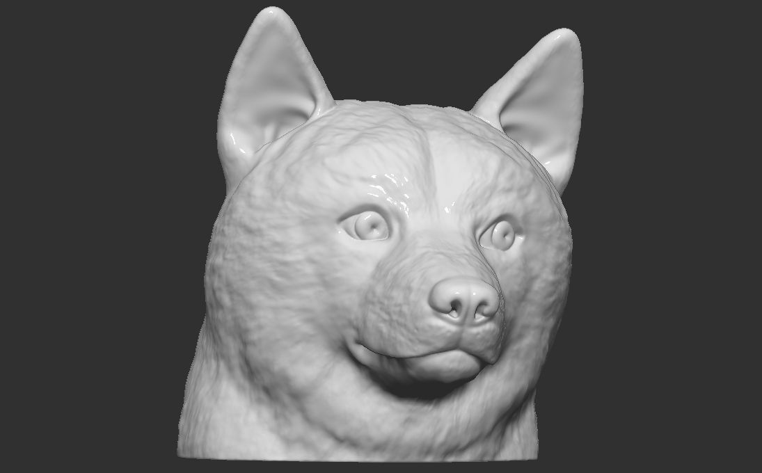 Doge meme Shiba Inu head for 3D printing 3D print model_13