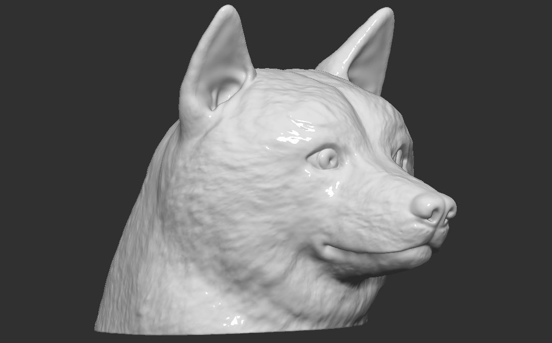 Doge meme Shiba Inu head for 3D printing 3D print model_11