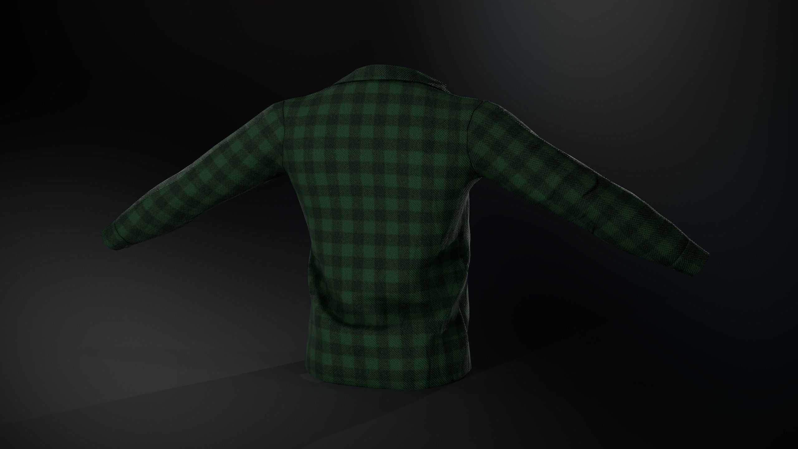 Green Flannel Shirt  Low-poly 3D model_3