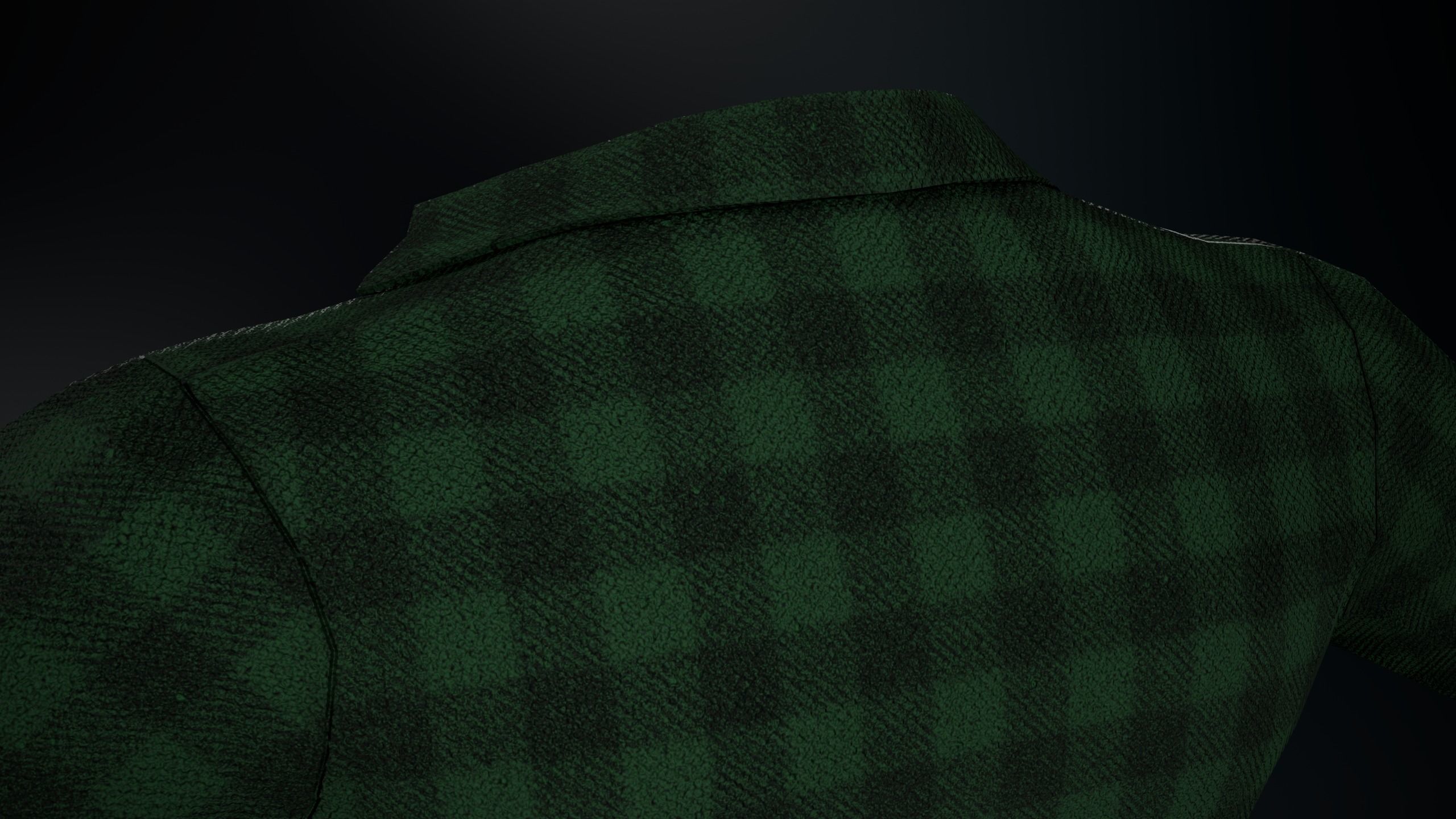 Green Flannel Shirt  Low-poly 3D model_16