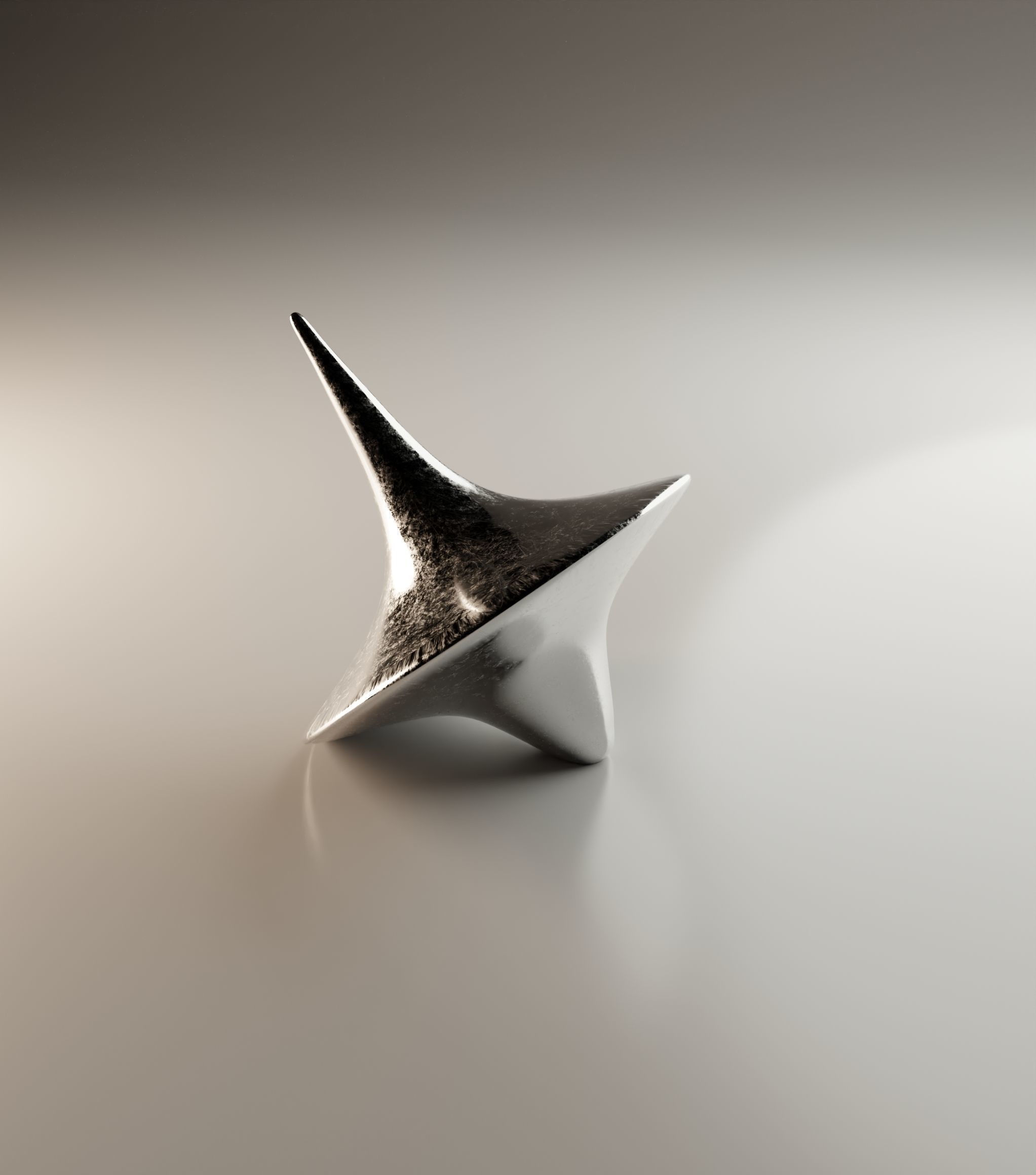 Spinning top from inception with metallic texture 3D model CGTrader
