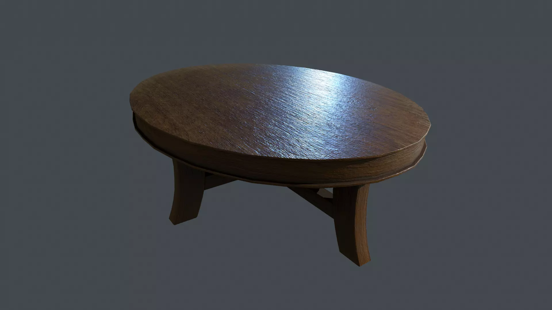 Coffee Table Low-poly 3D model_0
