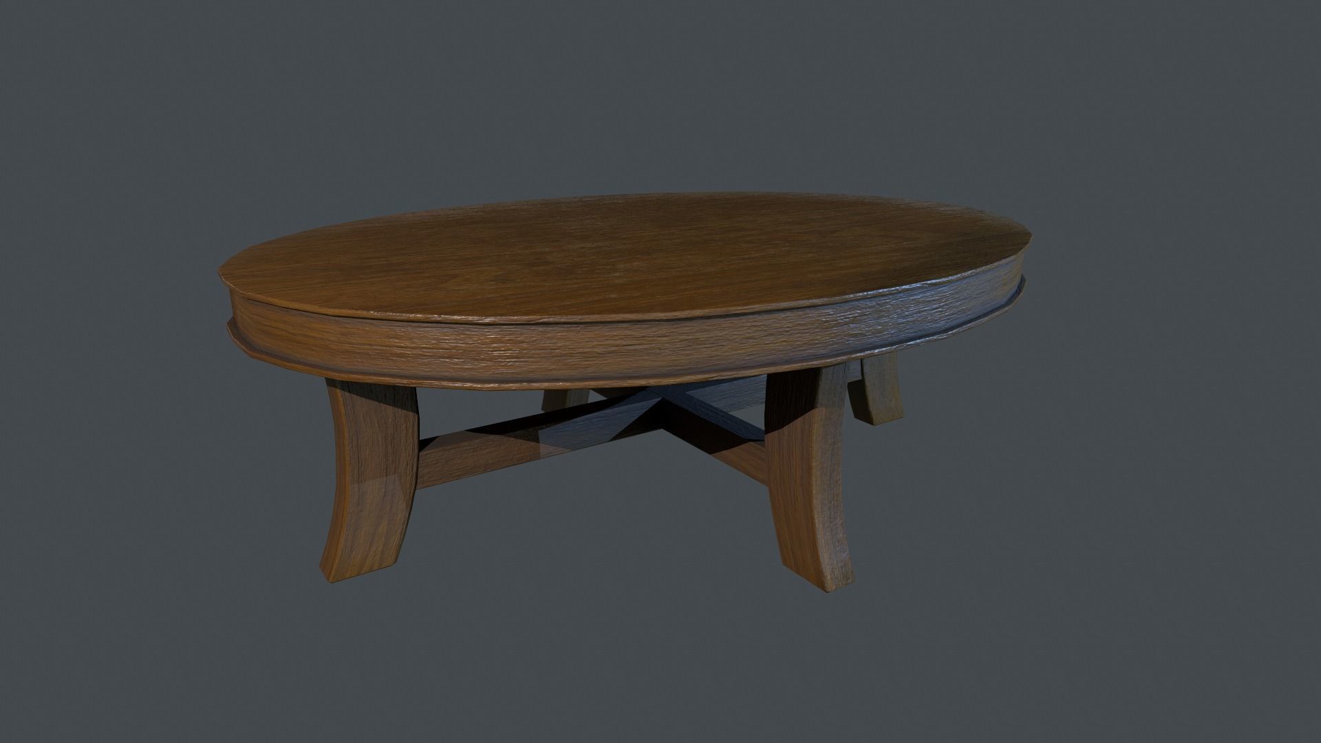 Coffee Table Low-poly 3D model_5