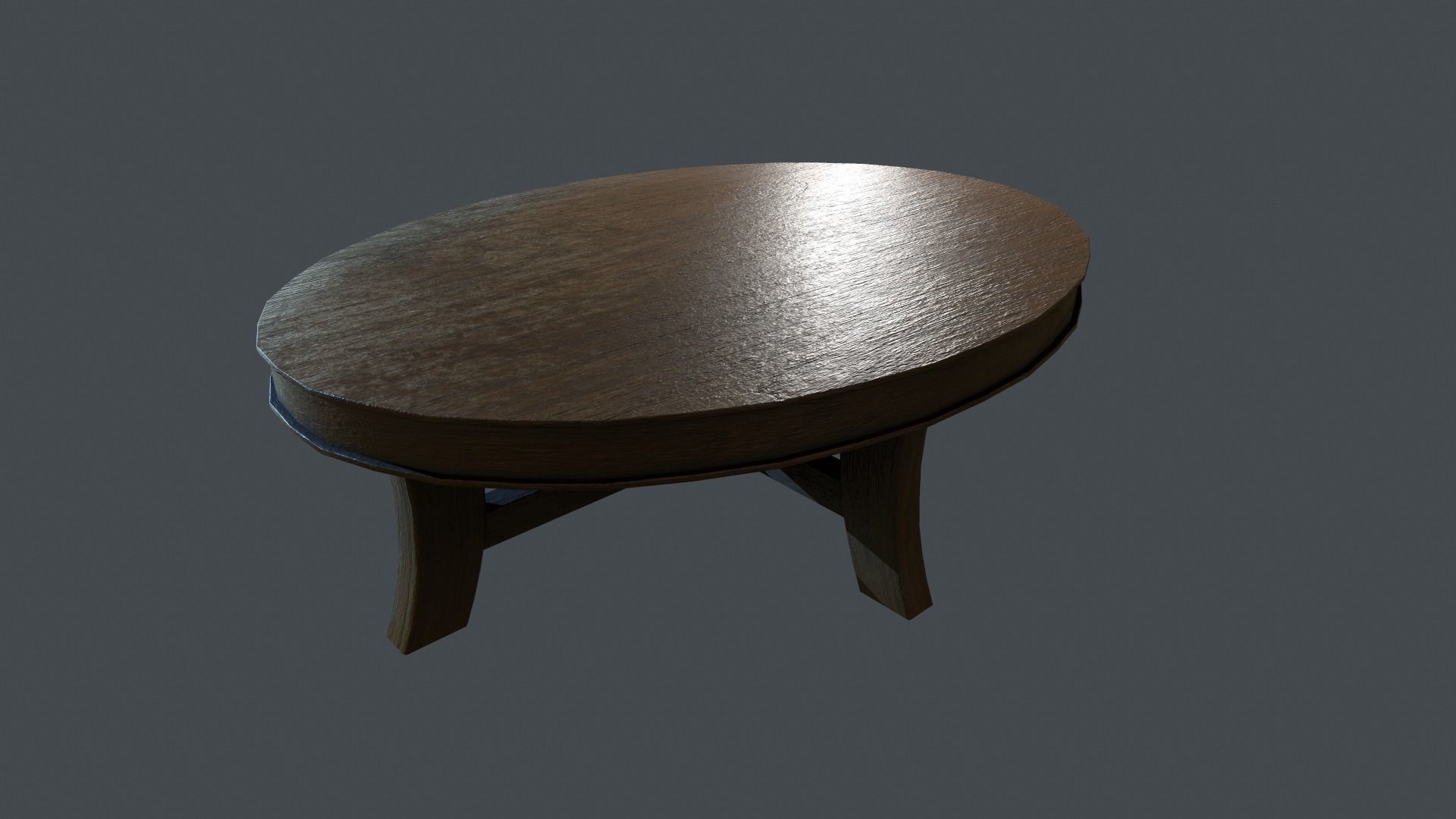 Coffee Table Low-poly 3D model_4