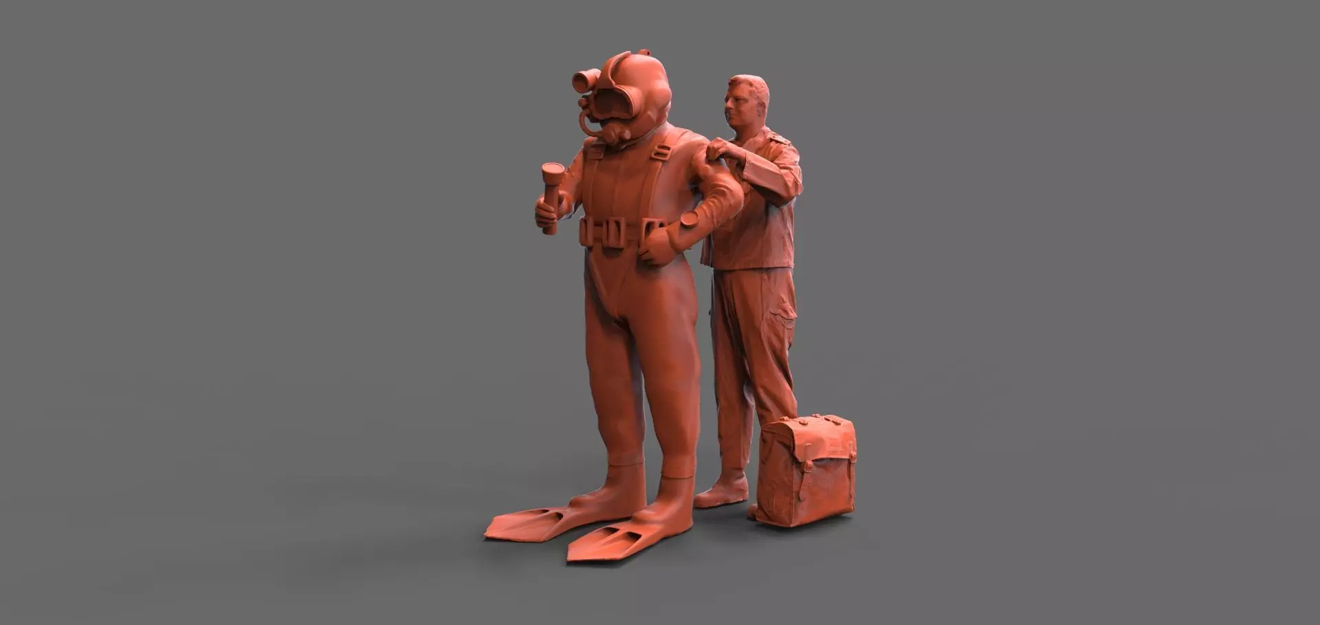 Industrial diver Typ A with helper 3D print model_0