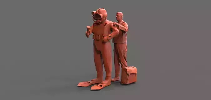 Industrial diver Typ A with helper 3D print model