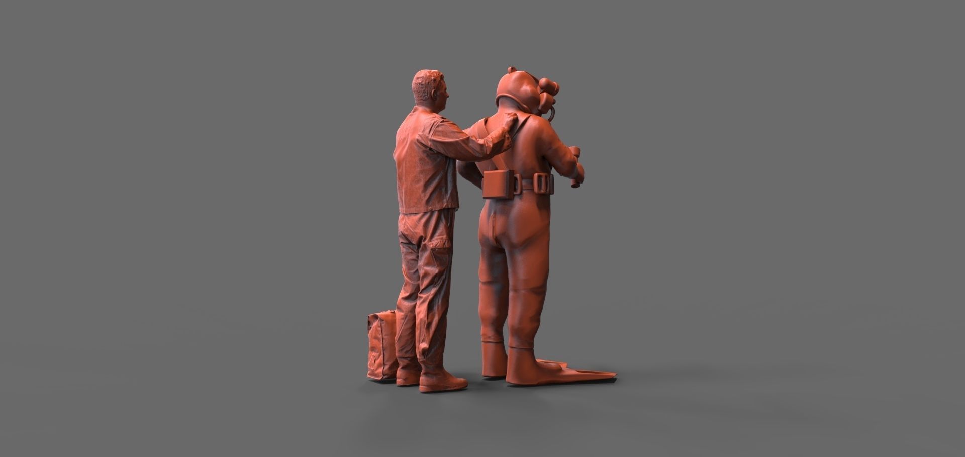 Industrial diver Typ A with helper 3D print model_2