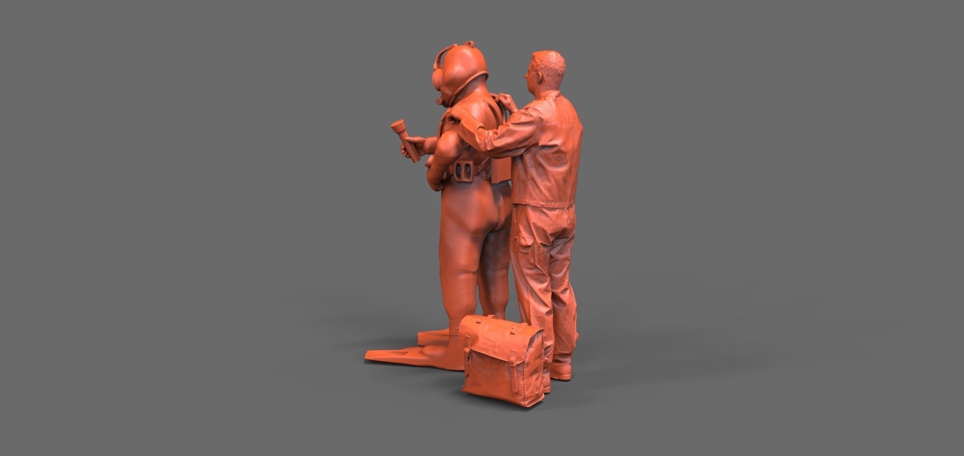 Industrial diver Typ A with helper 3D print model_1