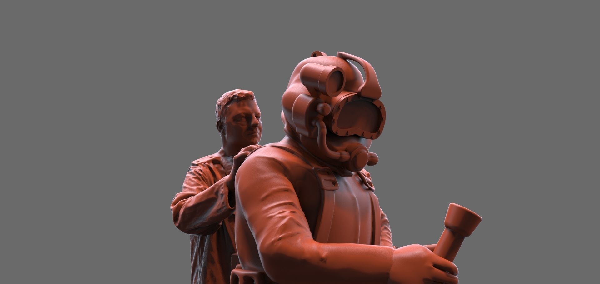 Industrial diver Typ A with helper 3D print model_3