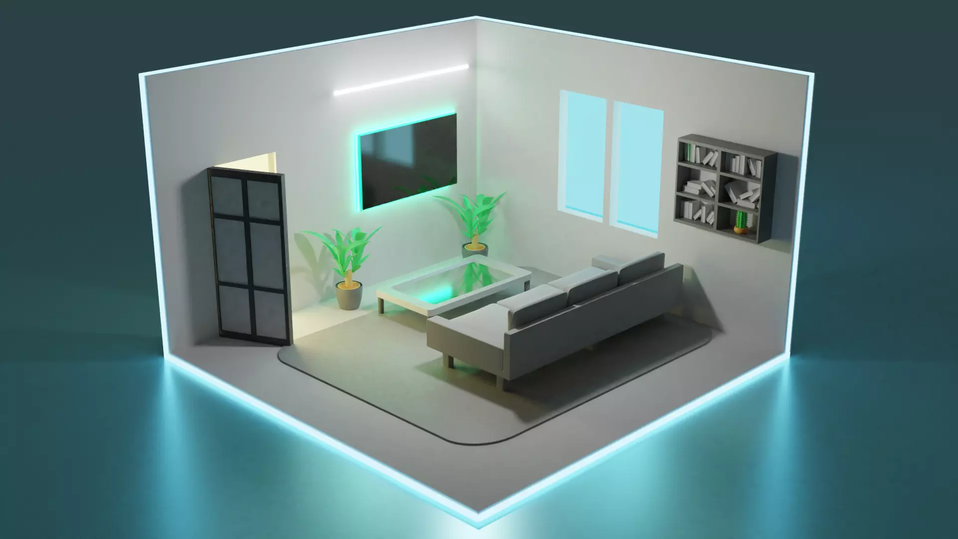 ISOMETRIC SCENE - HALL 3D model | CGTrader