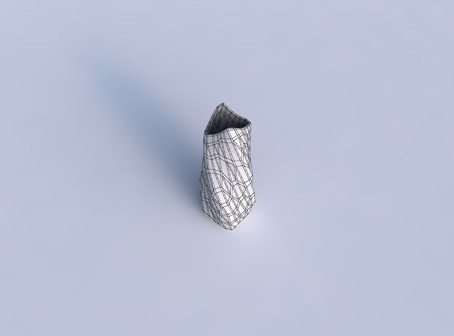 Vase twisted double arc rectangle with low-polygon 3D print model_6