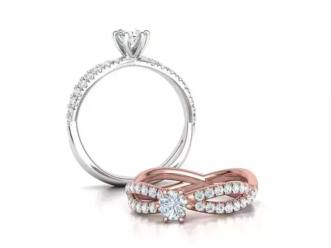 Infinity Engagement ring Diamond ring 3dmodel 3D print model