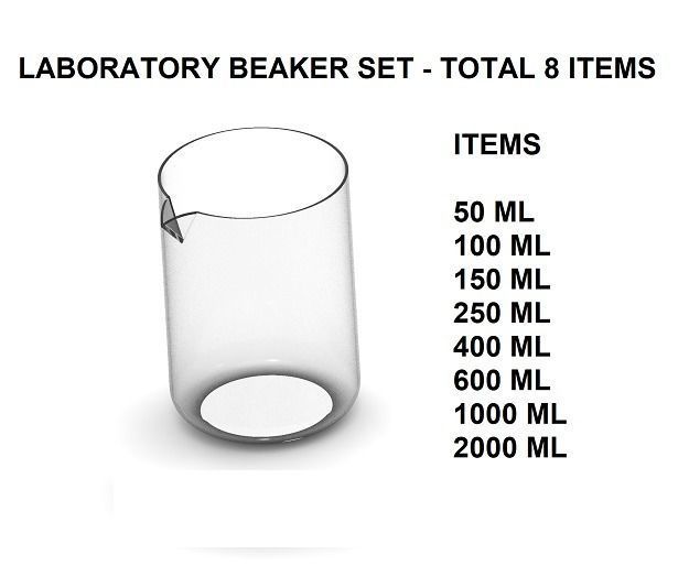 Laboratory Beaker Pack 3D print model_1