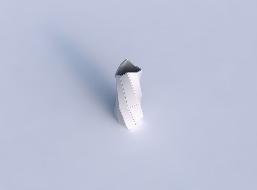 Vase twisted double arc rectangle with huge plates 3D print model_1