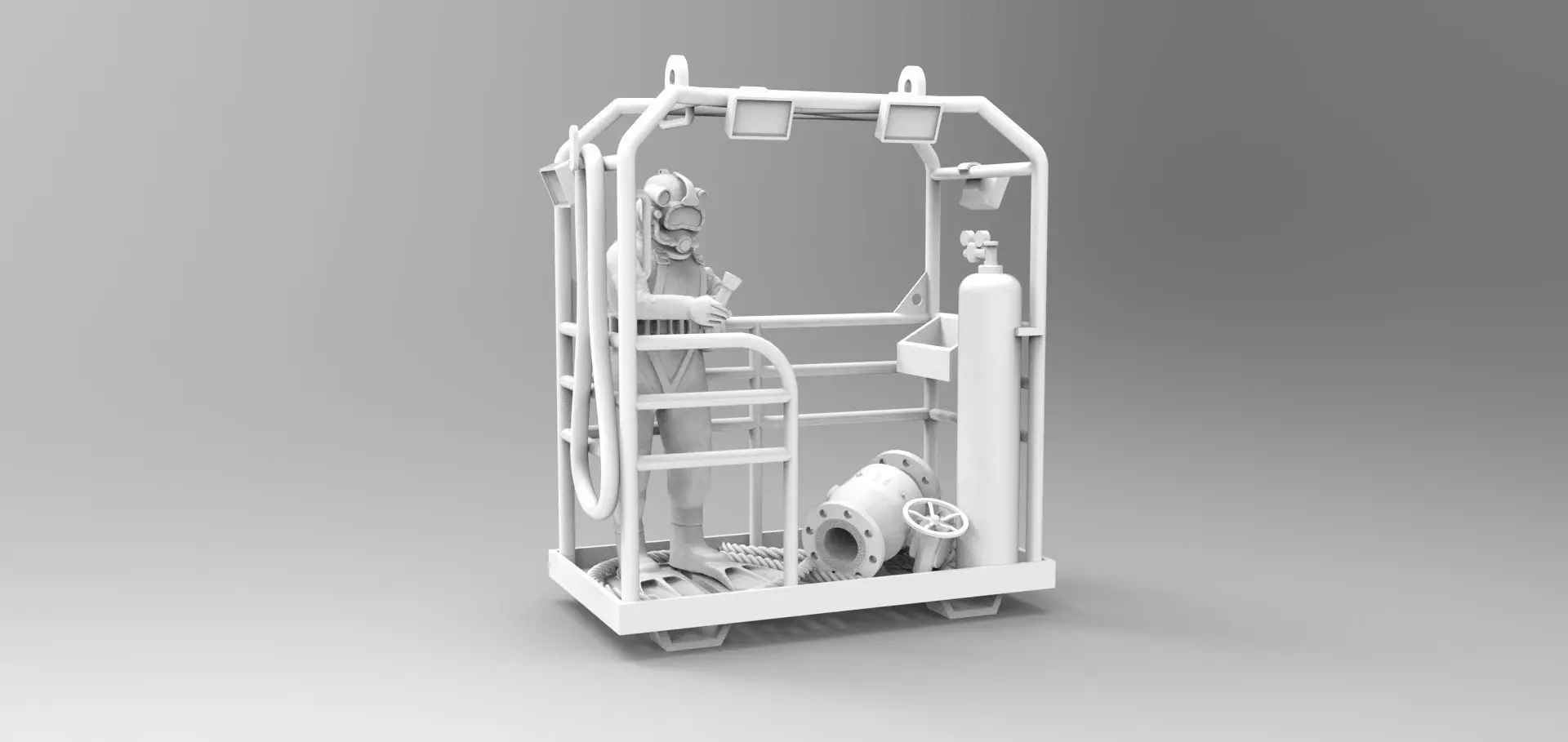 Working basket for divers 3D print model_0