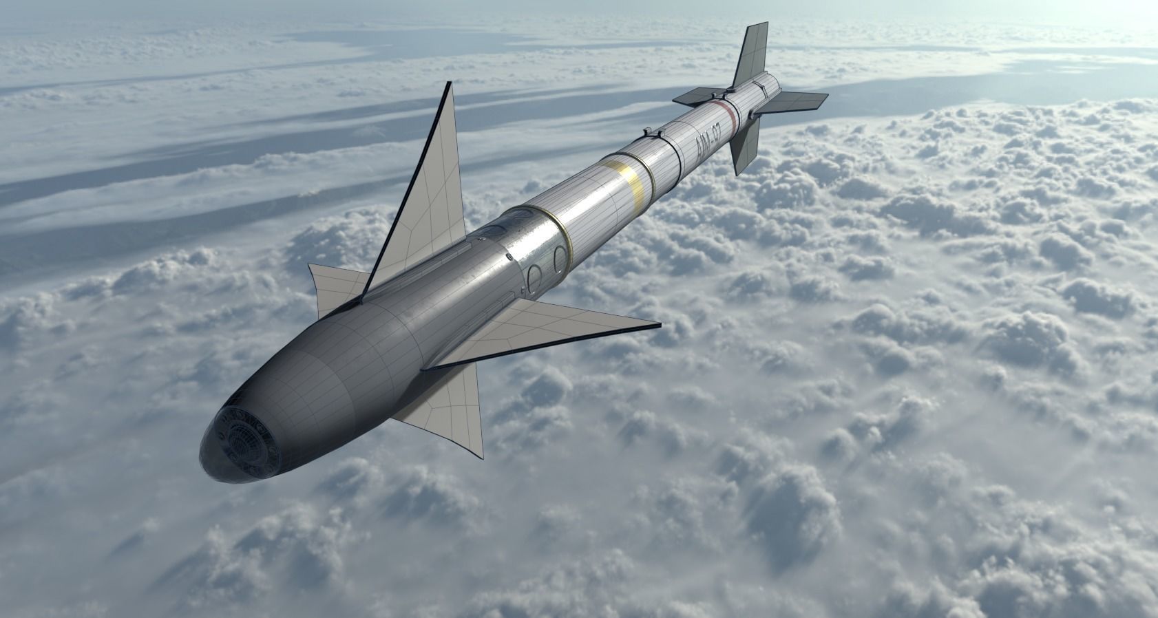 Sidewinder Missile Low-poly 3D model_6