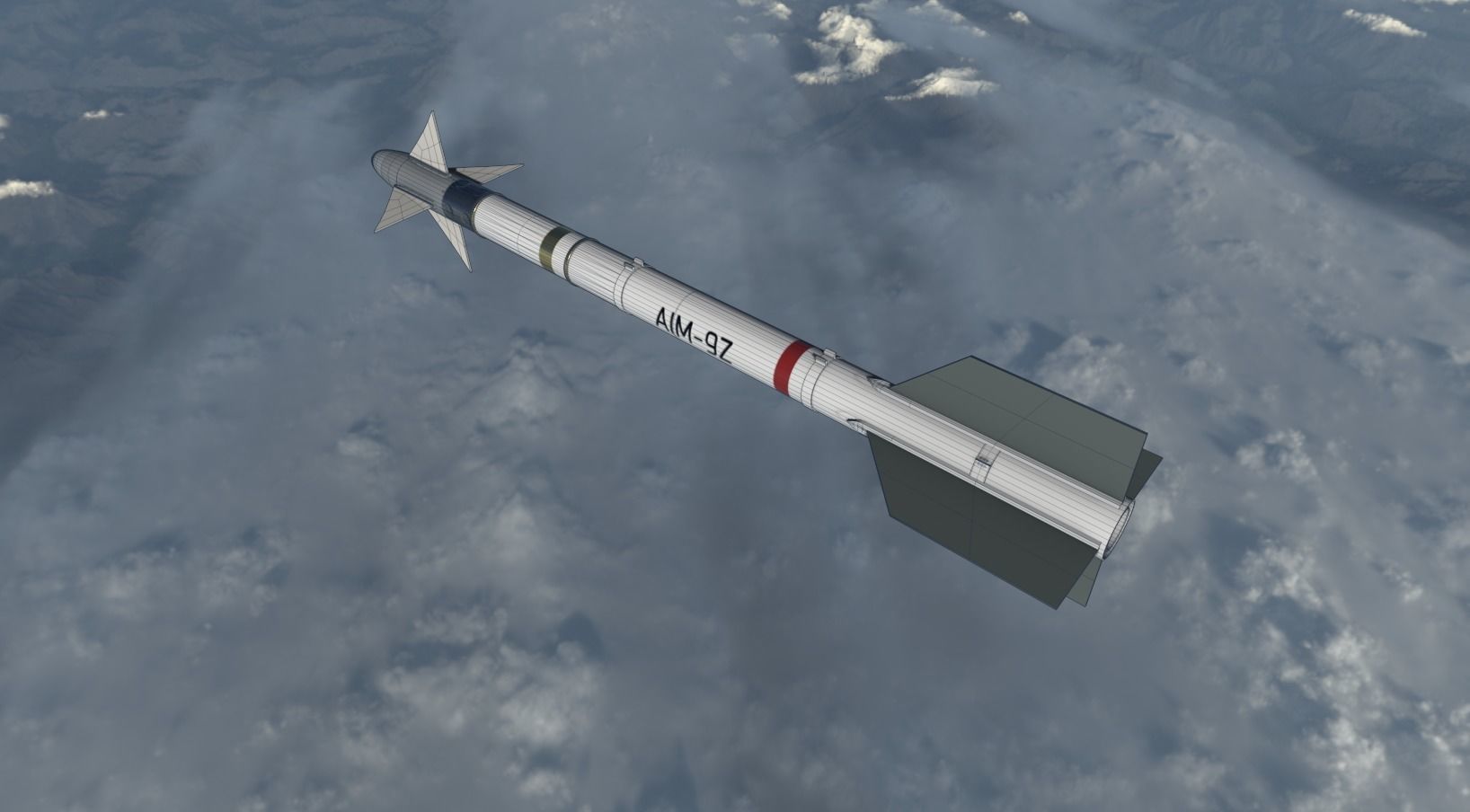 Sidewinder Missile Low-poly 3D model_10