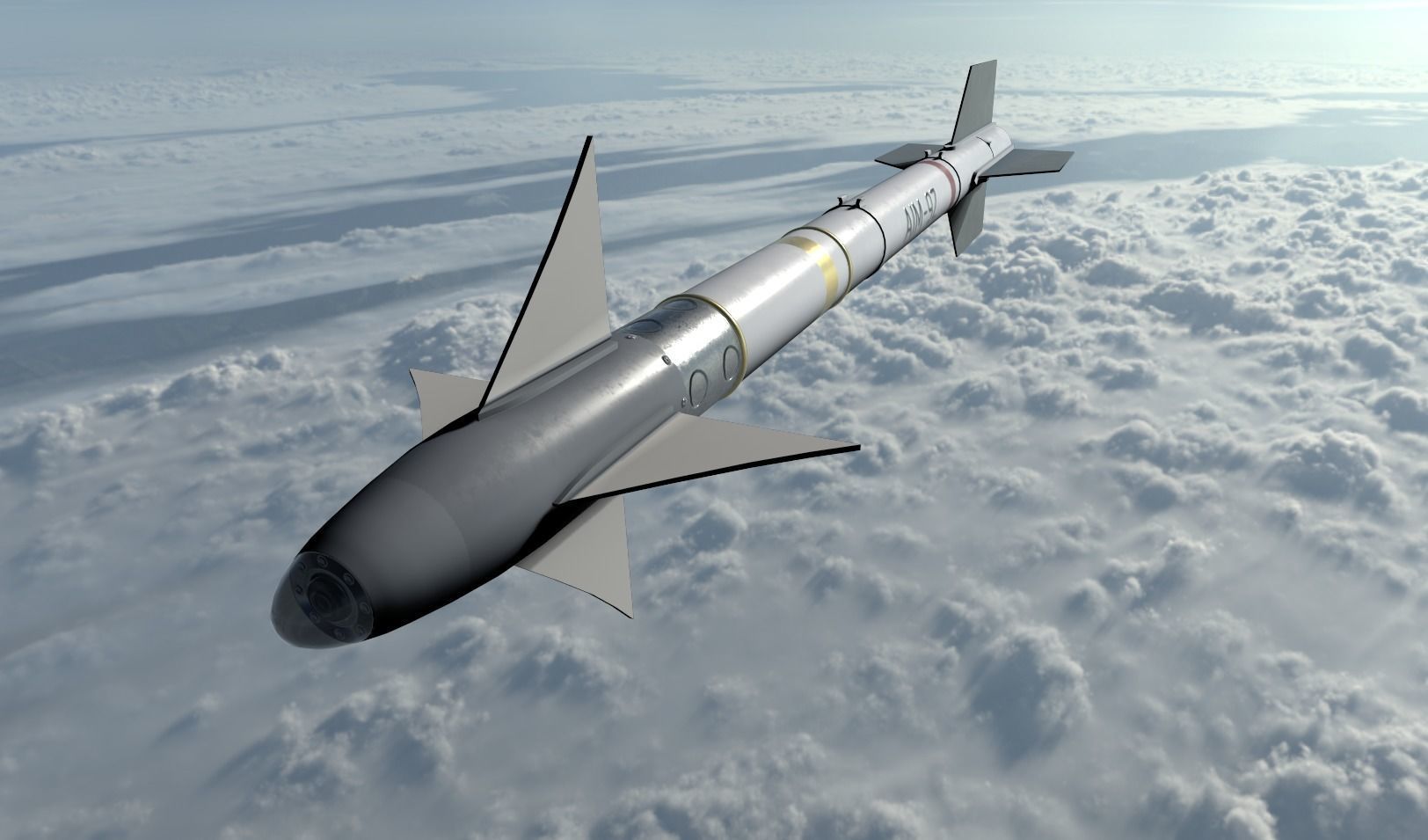 Sidewinder Missile Low-poly 3D model_5