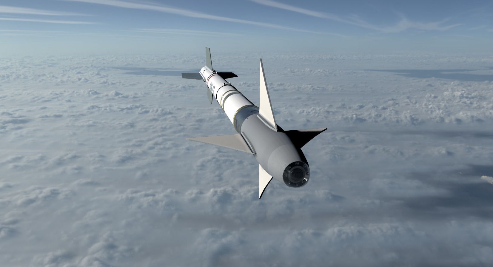 Sidewinder Missile Low-poly 3D model_3