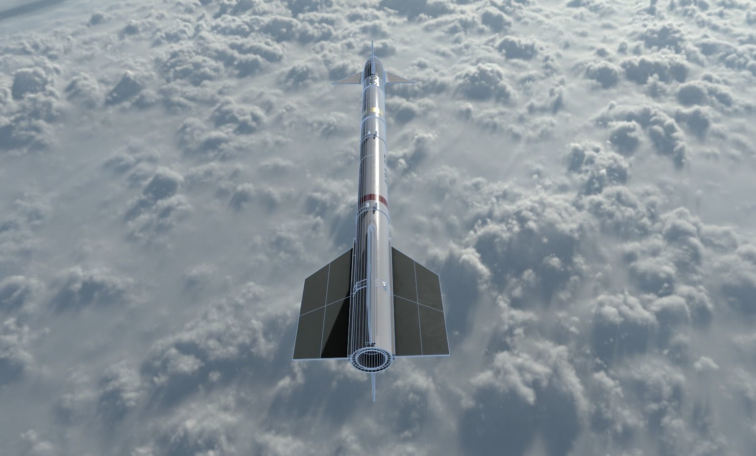 Sidewinder Missile Low-poly 3D model_12