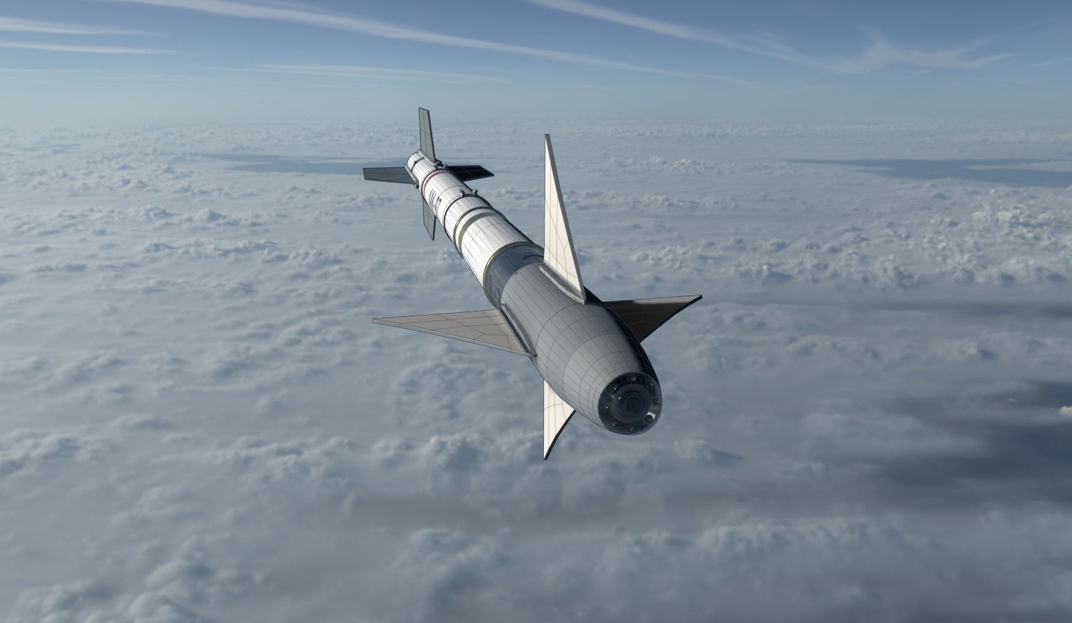 Sidewinder Missile Low-poly 3D model_4