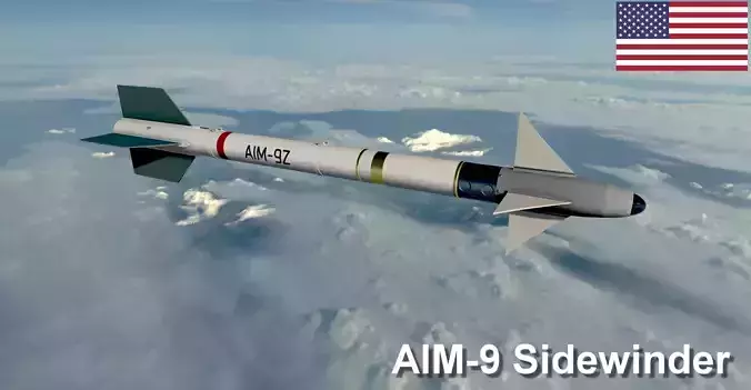Sidewinder Missile Low-poly 3D model