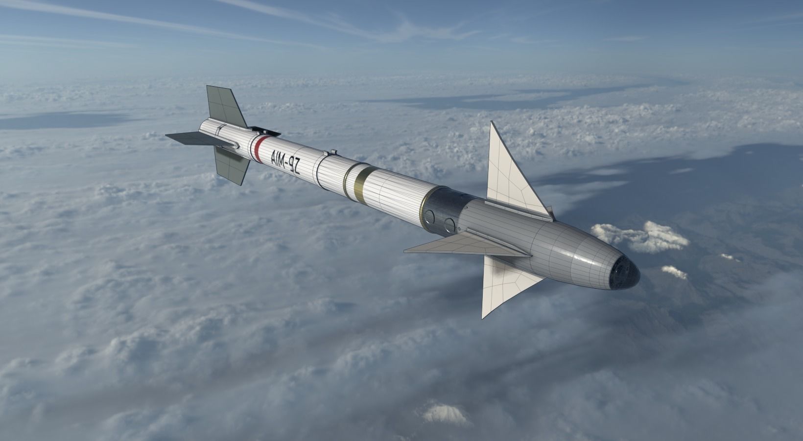 Sidewinder Missile Low-poly 3D model_2