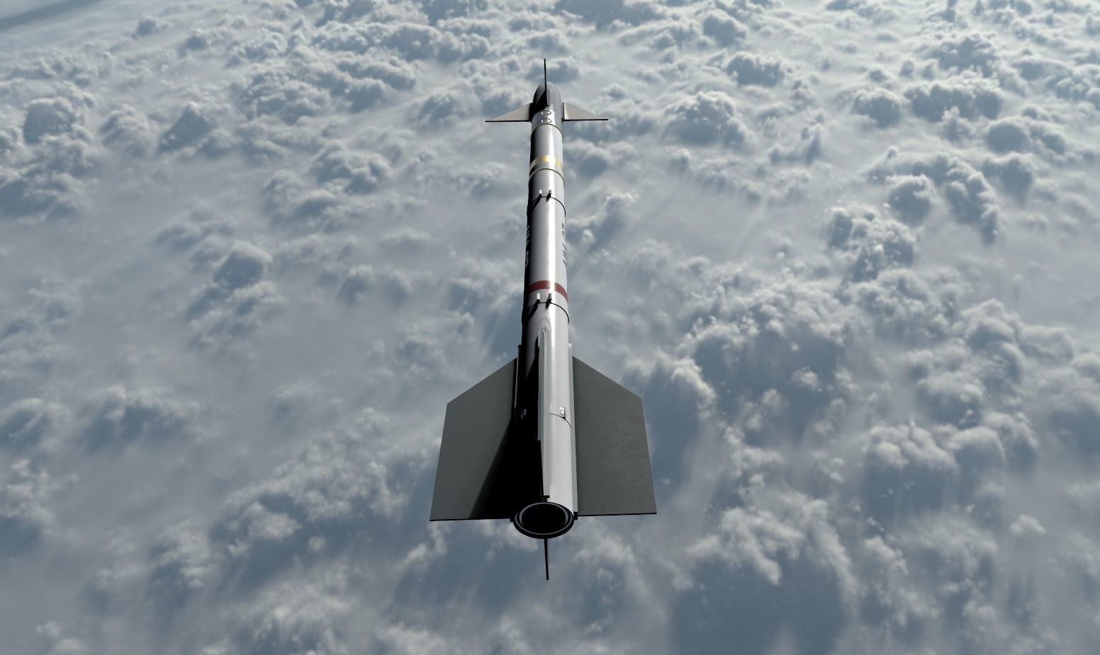 Sidewinder Missile Low-poly 3D model_11