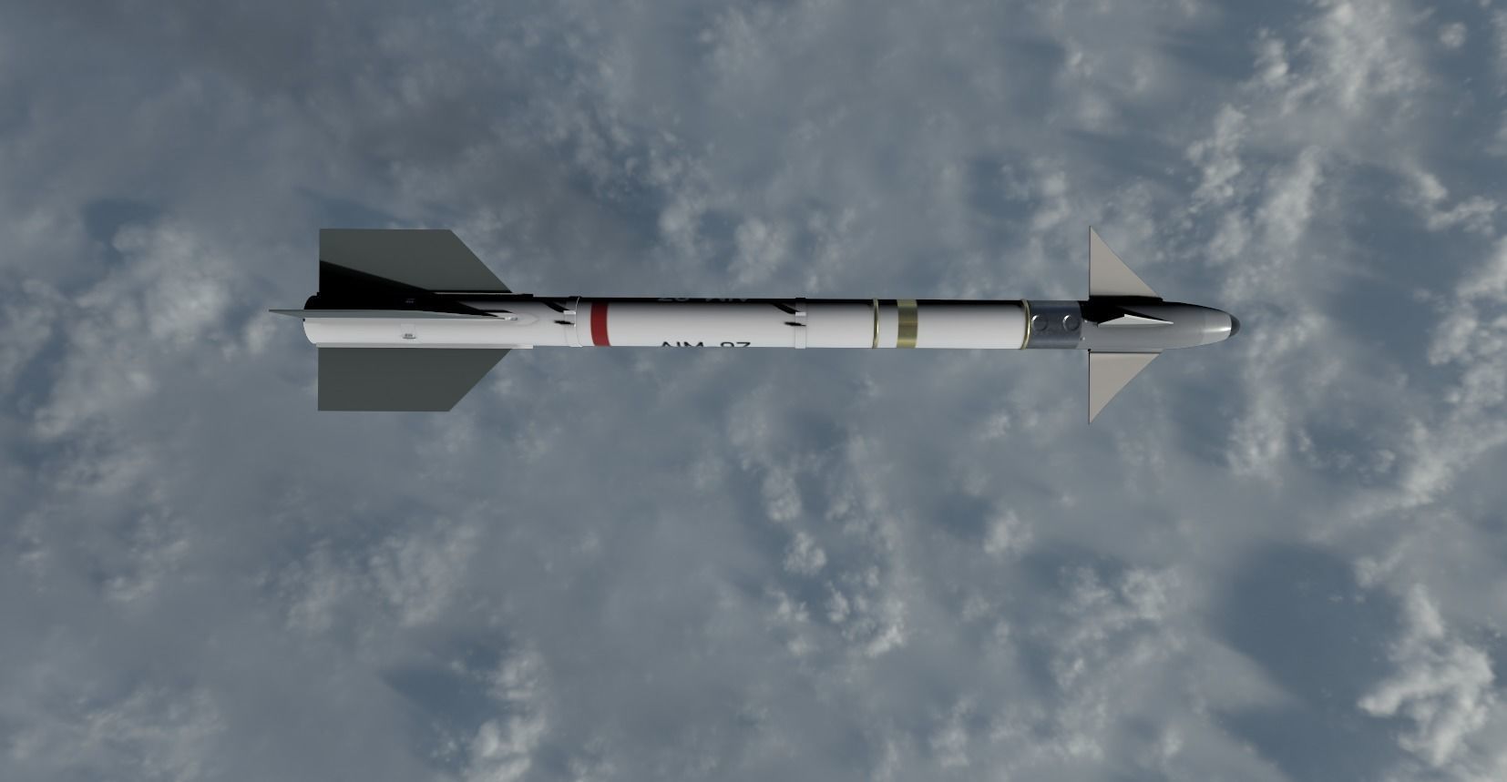 Sidewinder Missile Low-poly 3D model_14