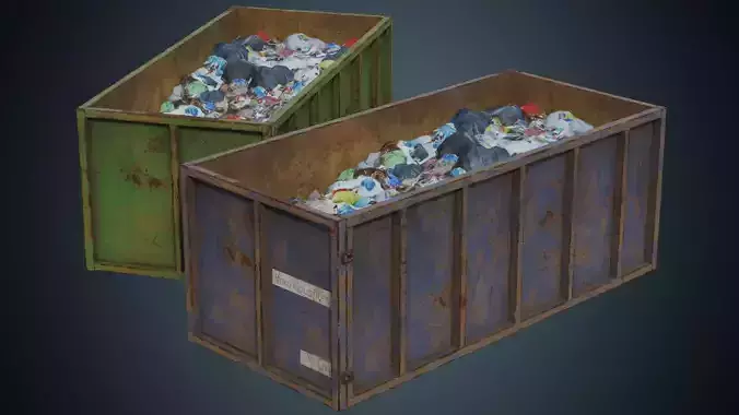 Garbage Container 2B Low-poly 3D model