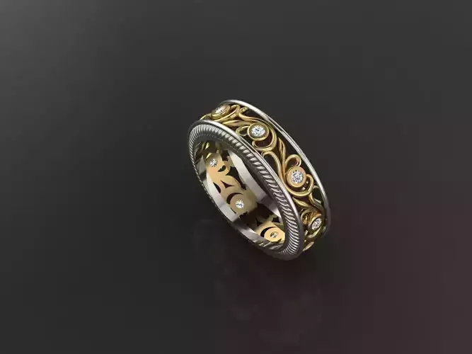 Elegant Women Ring with Floral Pattern Delicate Jewelry Design