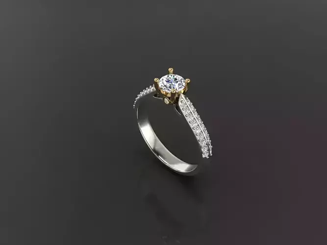 Modern Women Ring with Geometric Floral Design Elegant Style