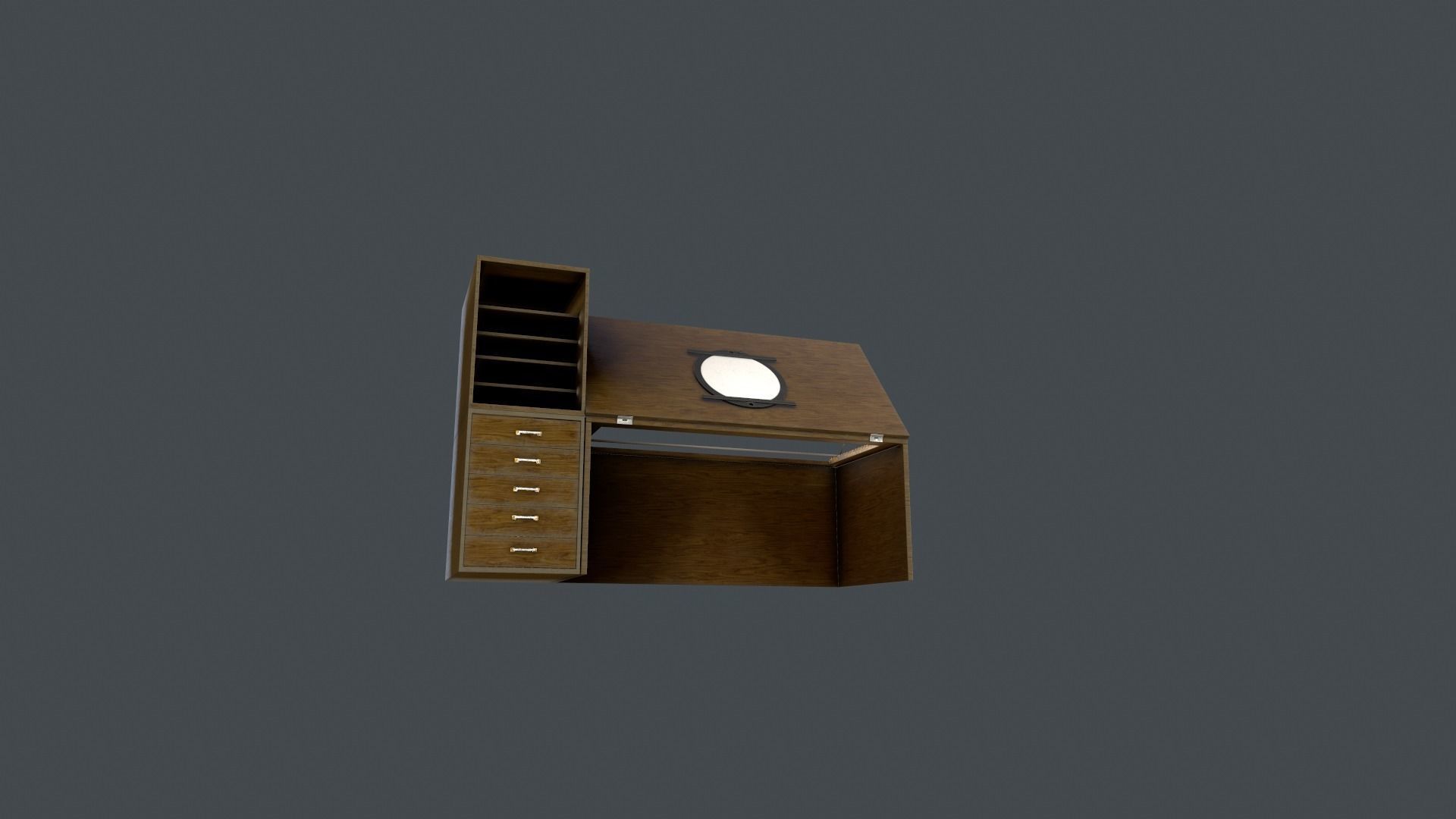 animation desk Low-poly 3D model_15