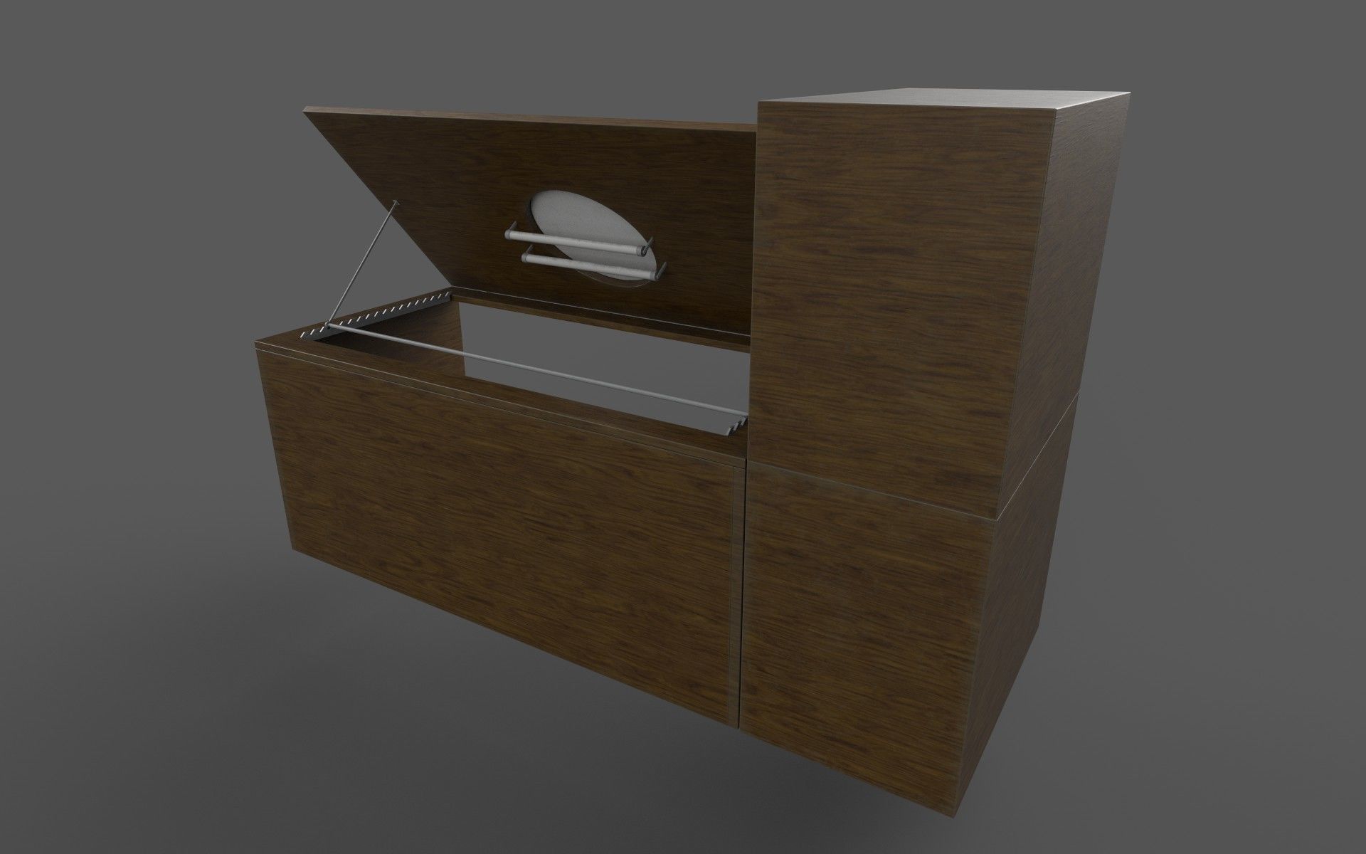 animation desk Low-poly 3D model_7