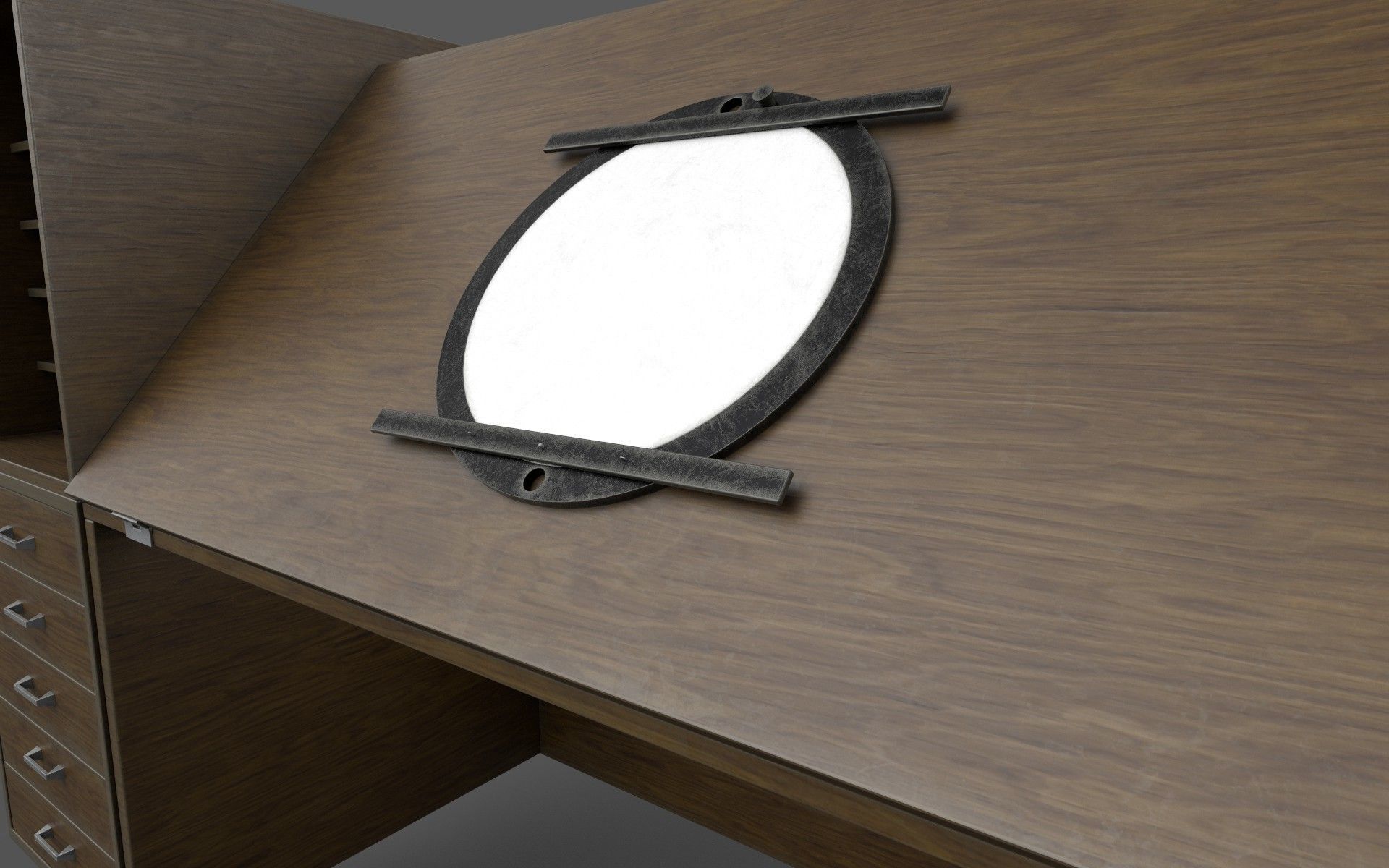 animation desk Low-poly 3D model_10