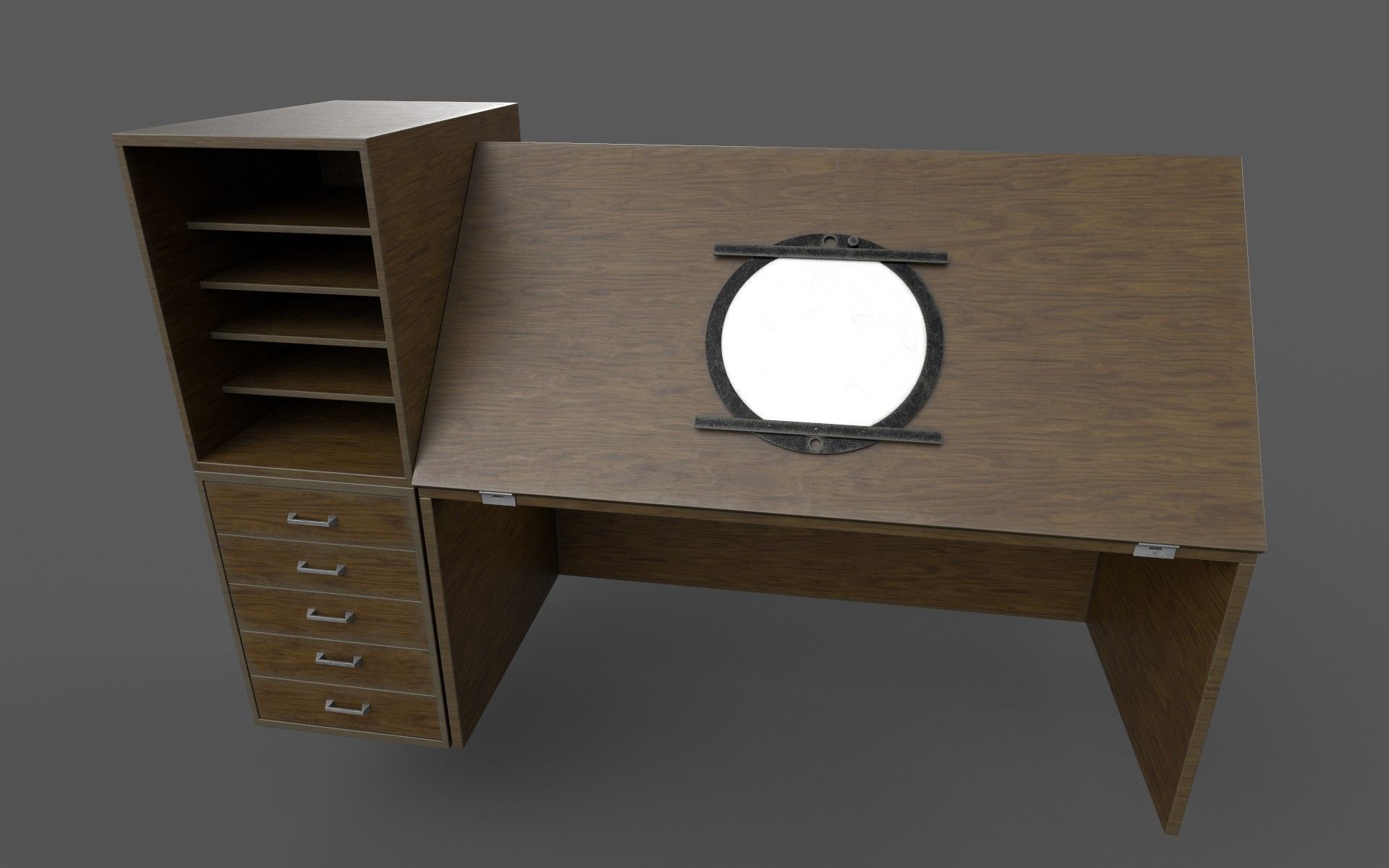 animation desk Low-poly 3D model_5