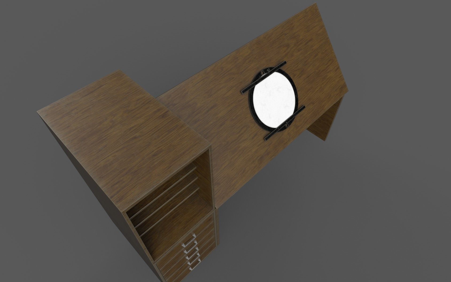 animation desk Low-poly 3D model_6