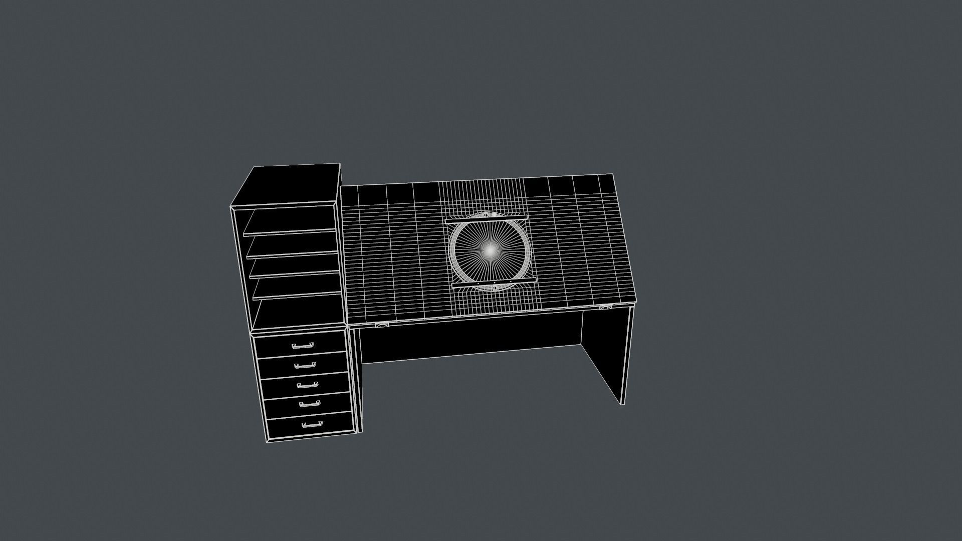 animation desk Low-poly 3D model_20