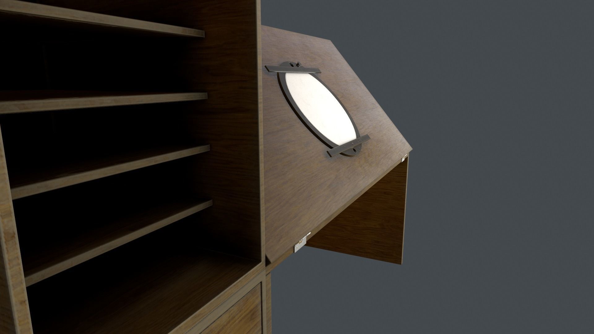 animation desk Low-poly 3D model_14